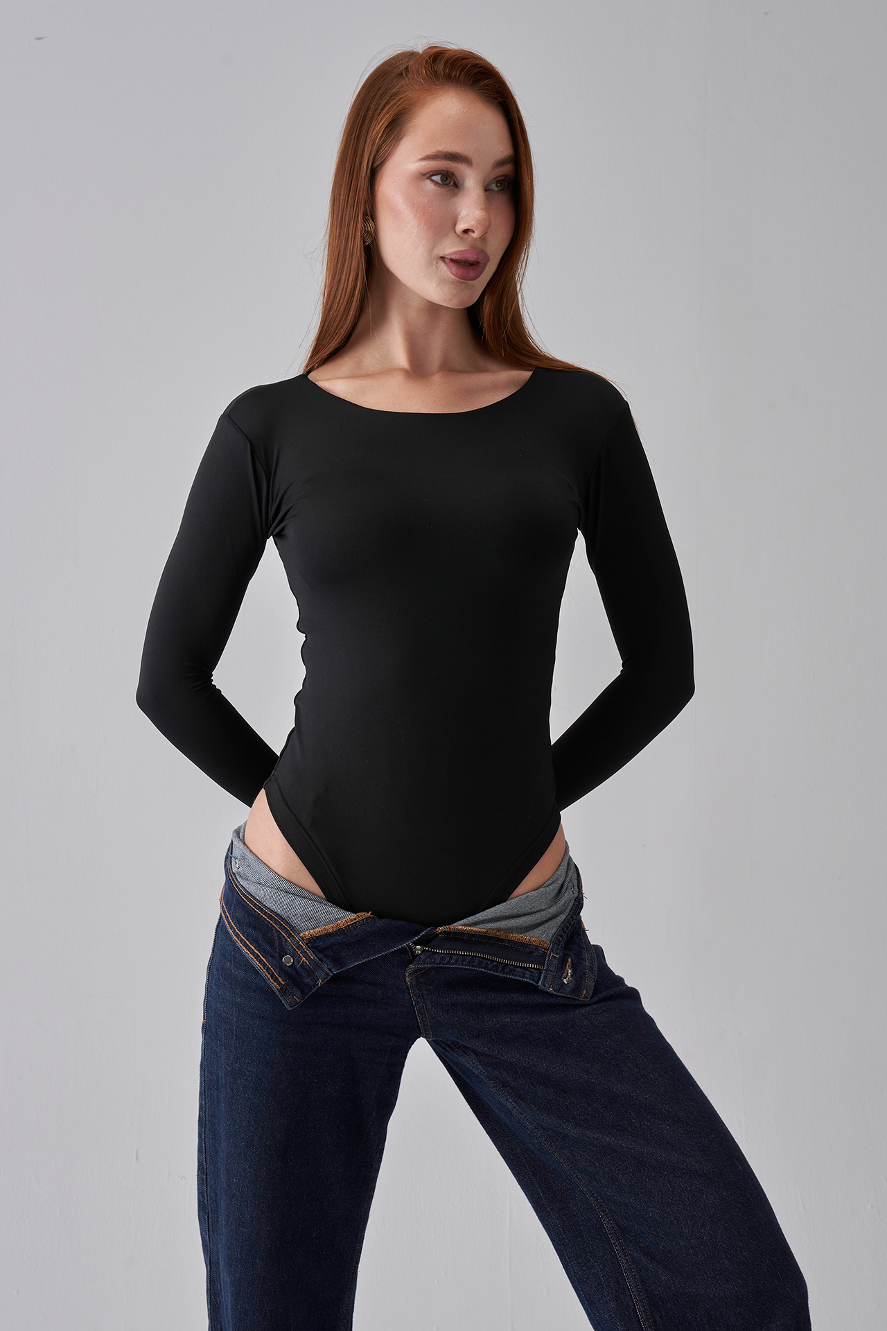 Long Sleeve Bodysuit - Black