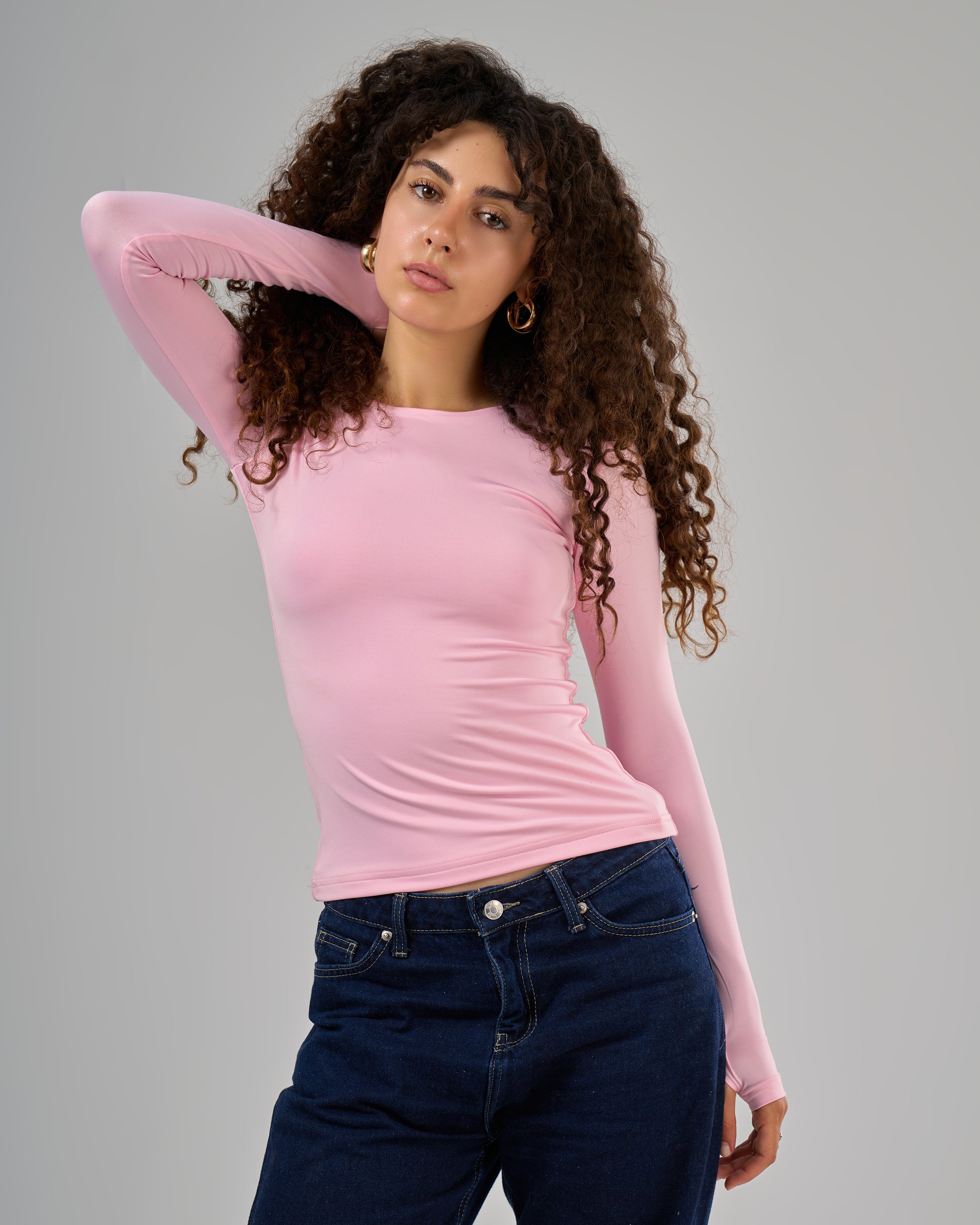 Round-Neck Long-Sleeve Top