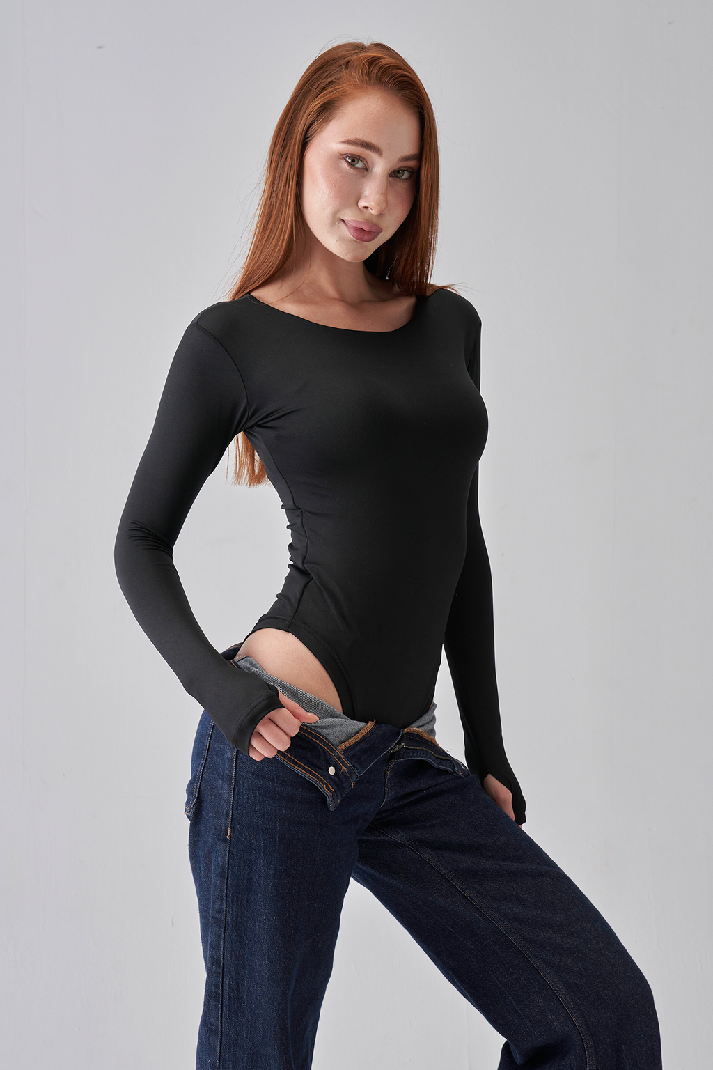 Long Sleeve Bodysuit - Black