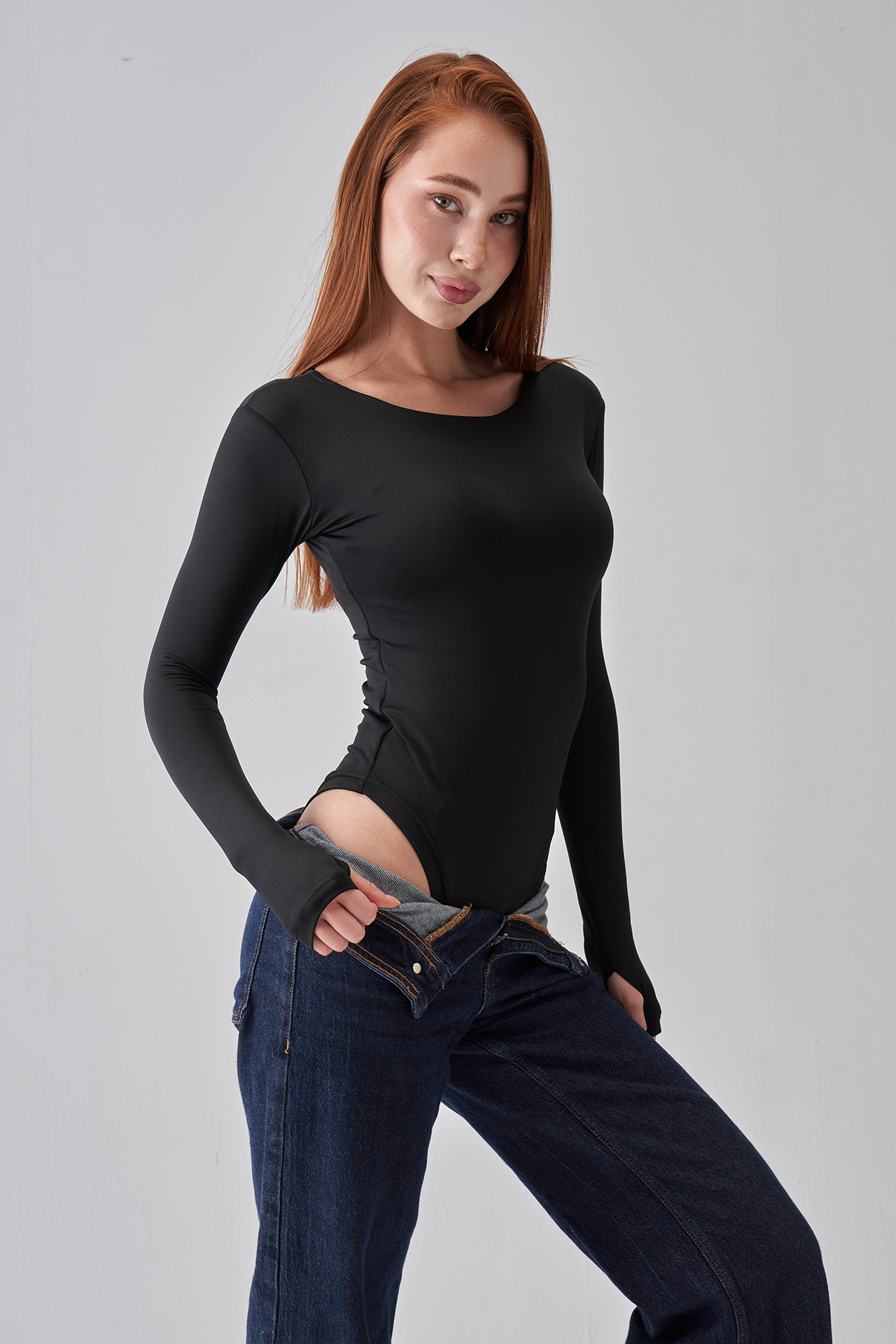 Long Sleeve Bodysuit - Black