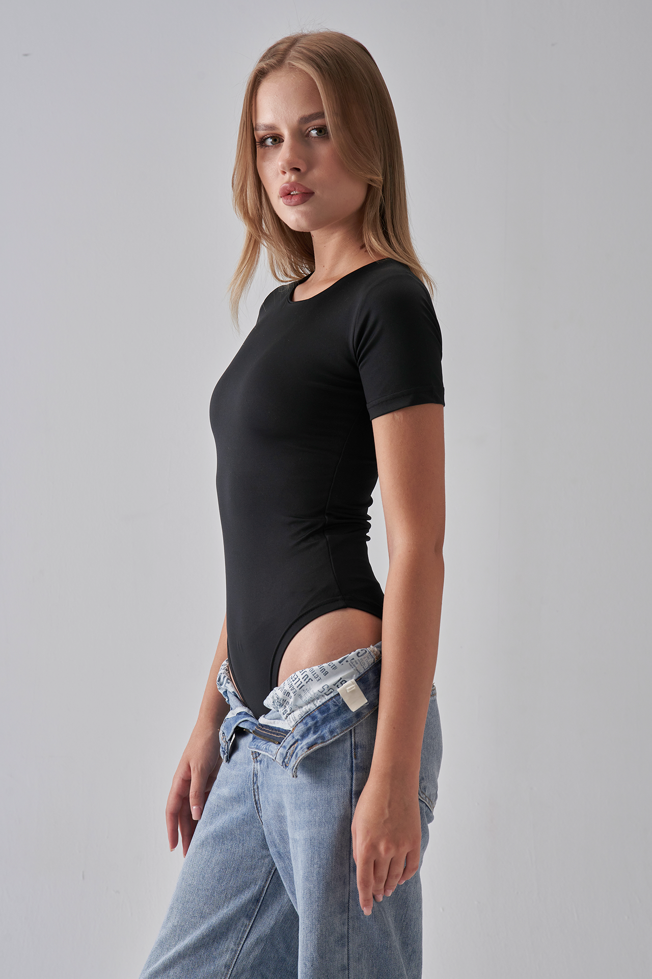 Short Sleeve Bodysuit - Black