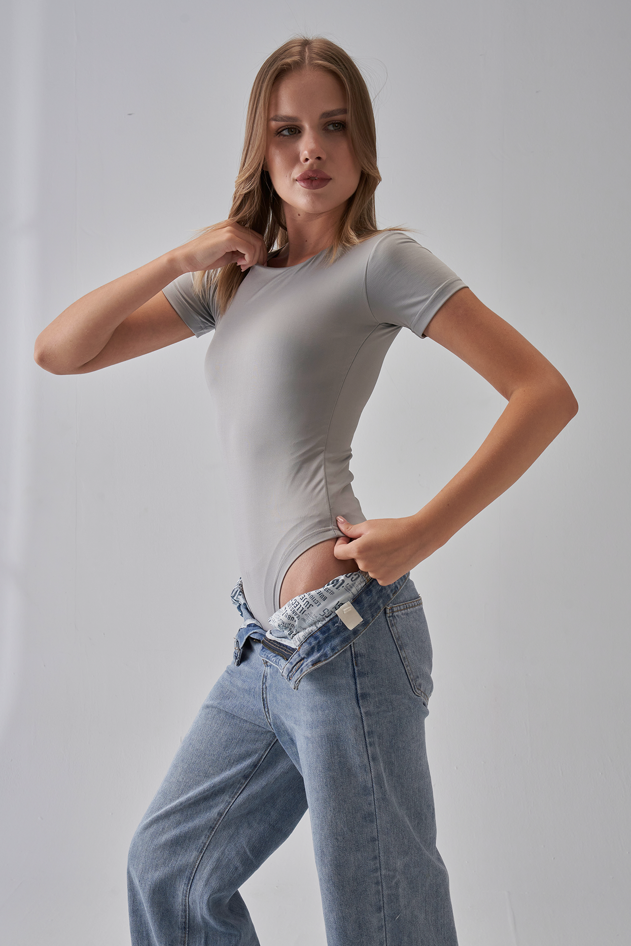 Short Sleeve Bodysuit - Silver