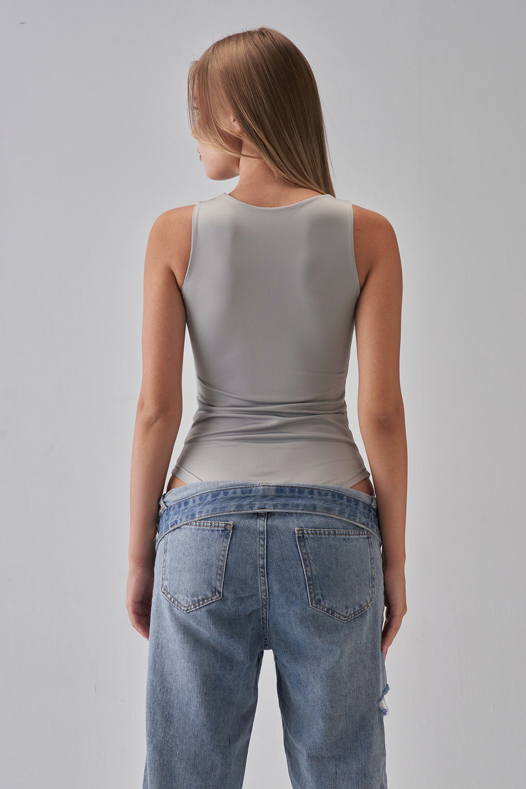 Sleeveless Bodysuit - Silver