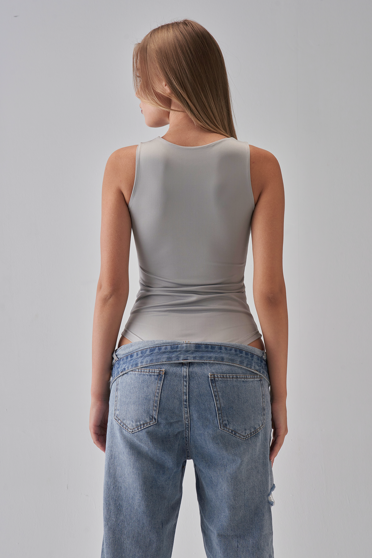 Sleeveless Bodysuit - Silver