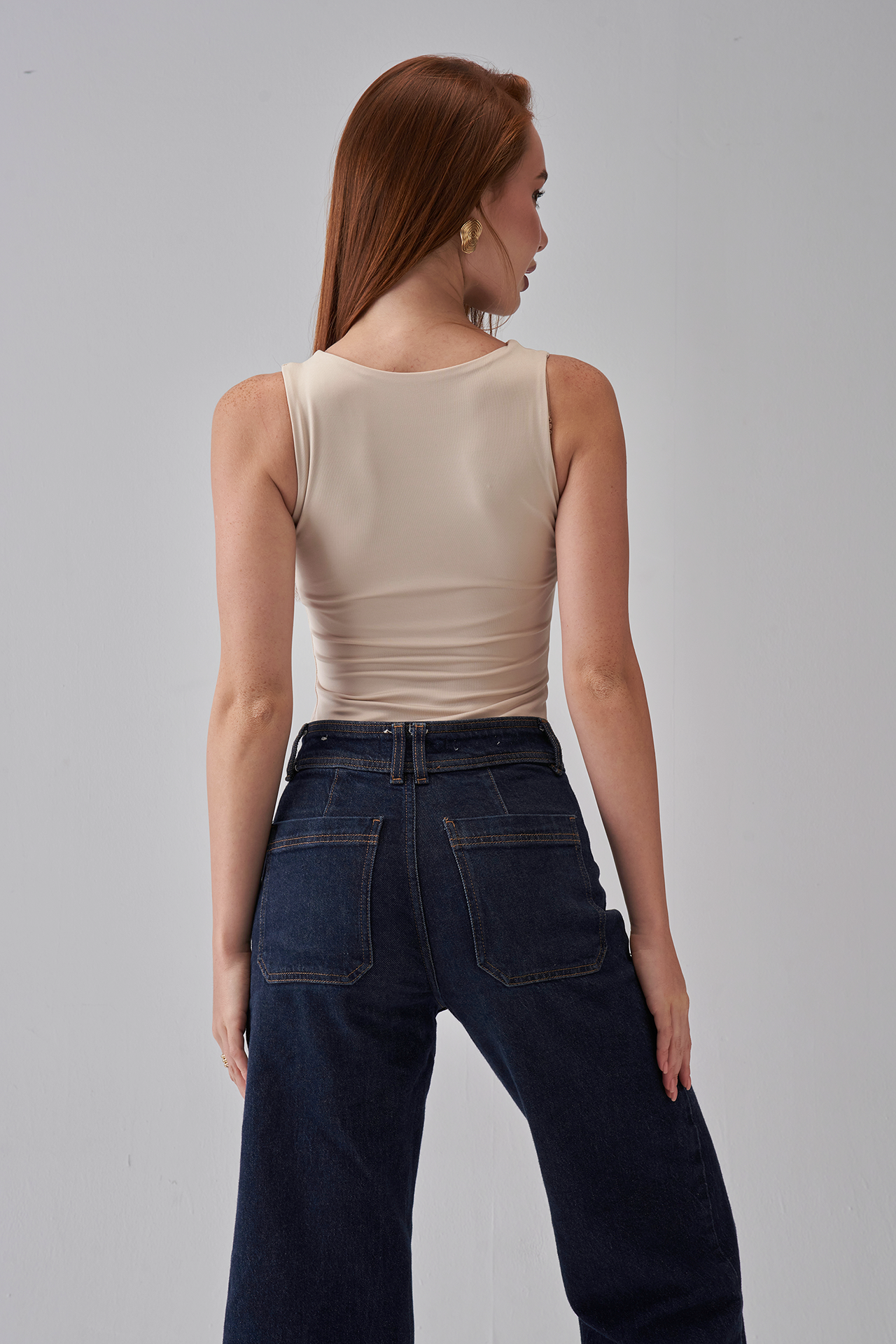 Round-Neck Tank-Top - Beige