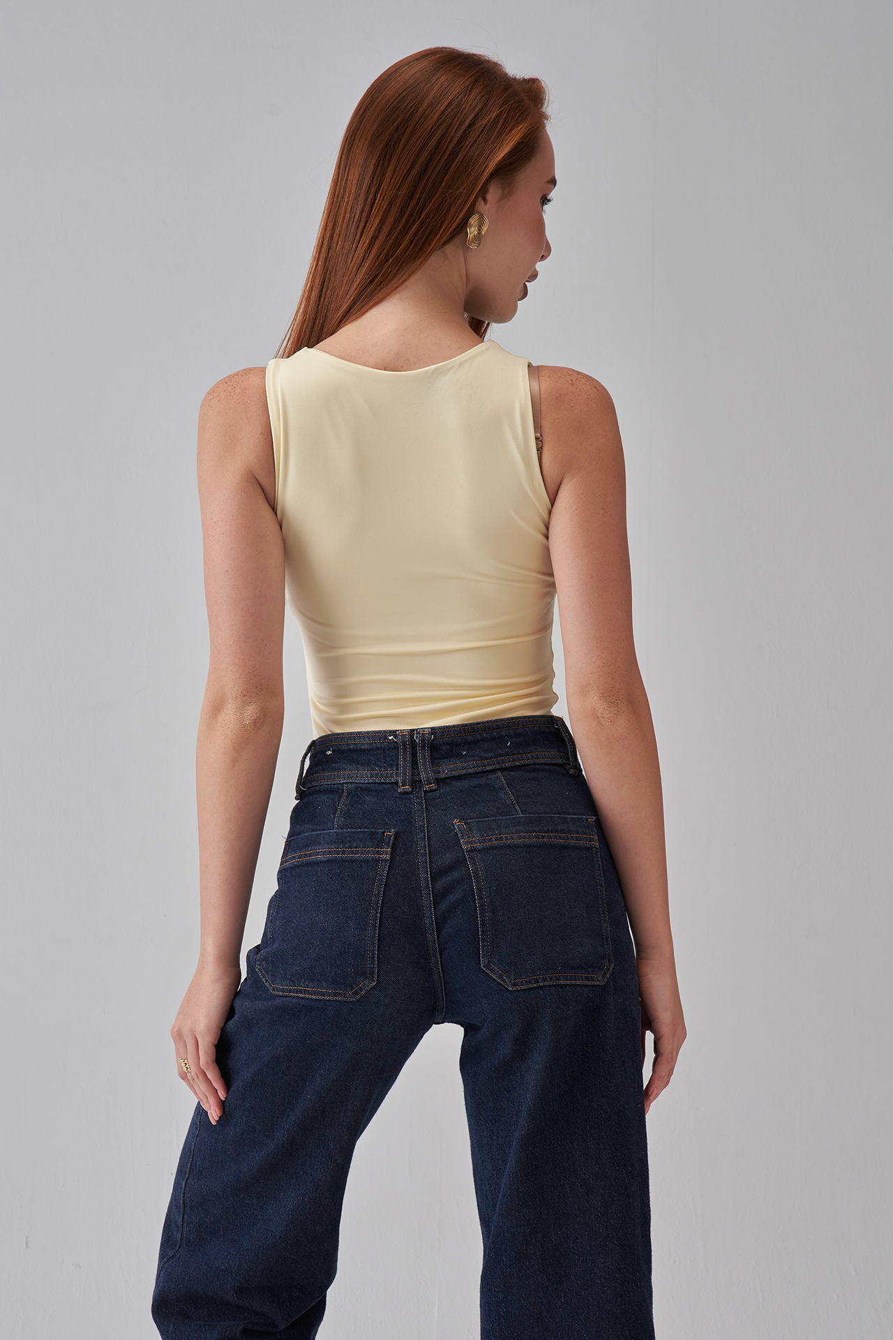Round-Neck Tank-Top - Pale Yellow