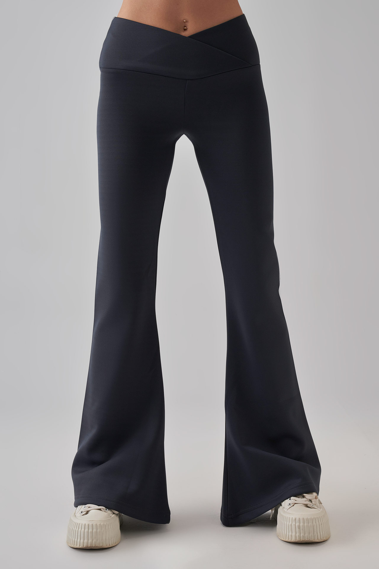 V Waist Yoga Pants - Charcoal Gray