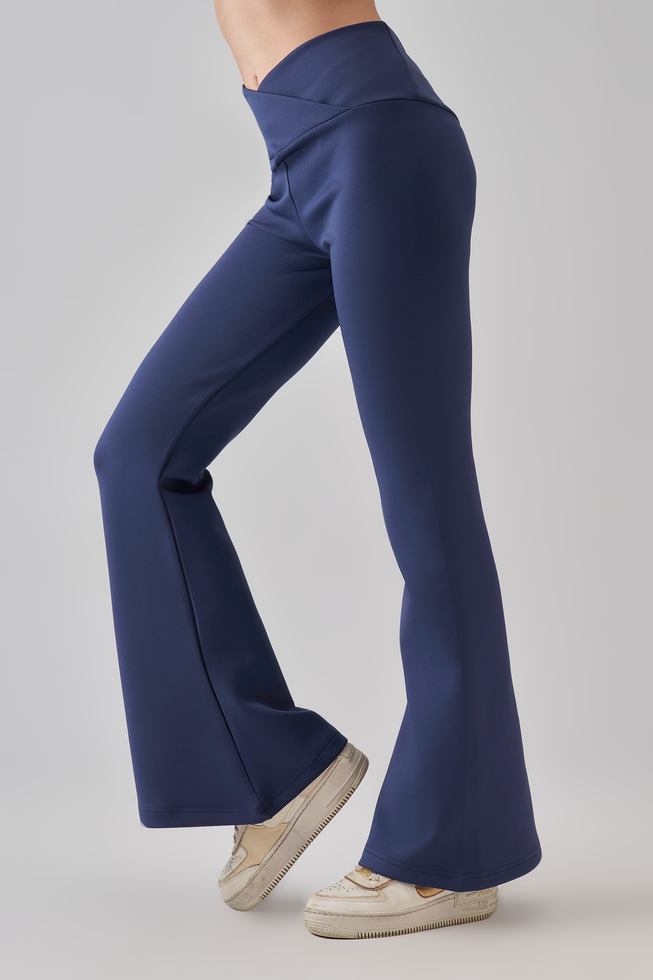V Waist Yoga Pants - Navy Blue