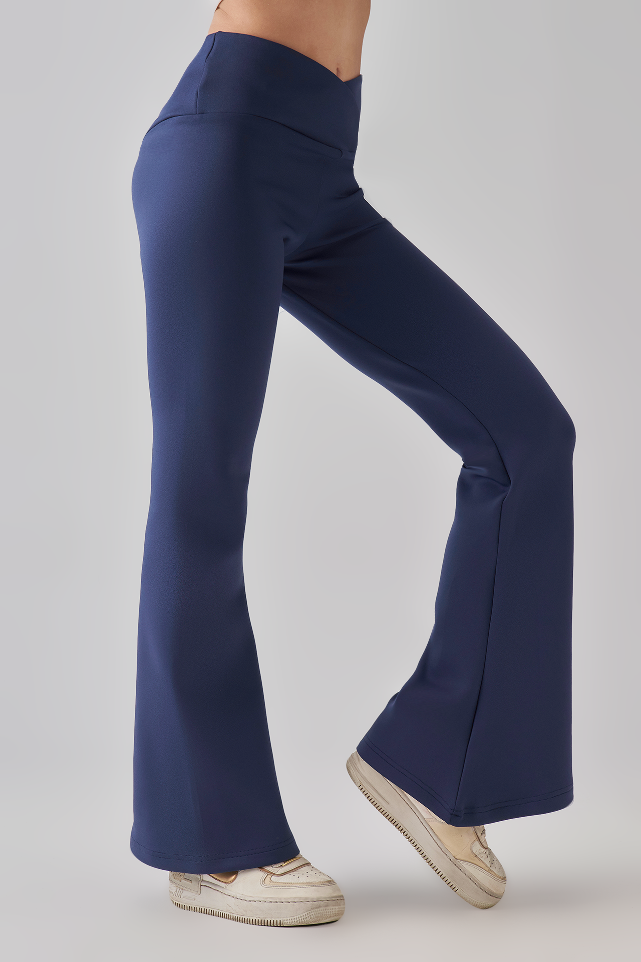 V Waist Yoga Pants - Navy Blue