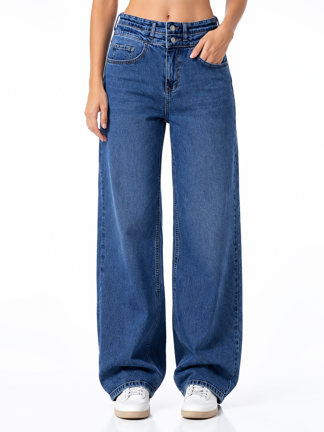 Double Waist Wide Leg Jeans