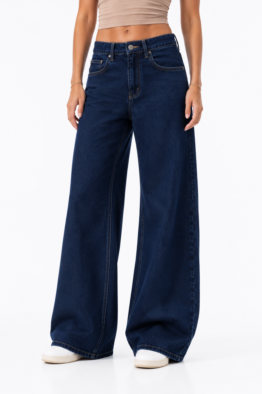 High Rise Star Pockets Straight Jeans