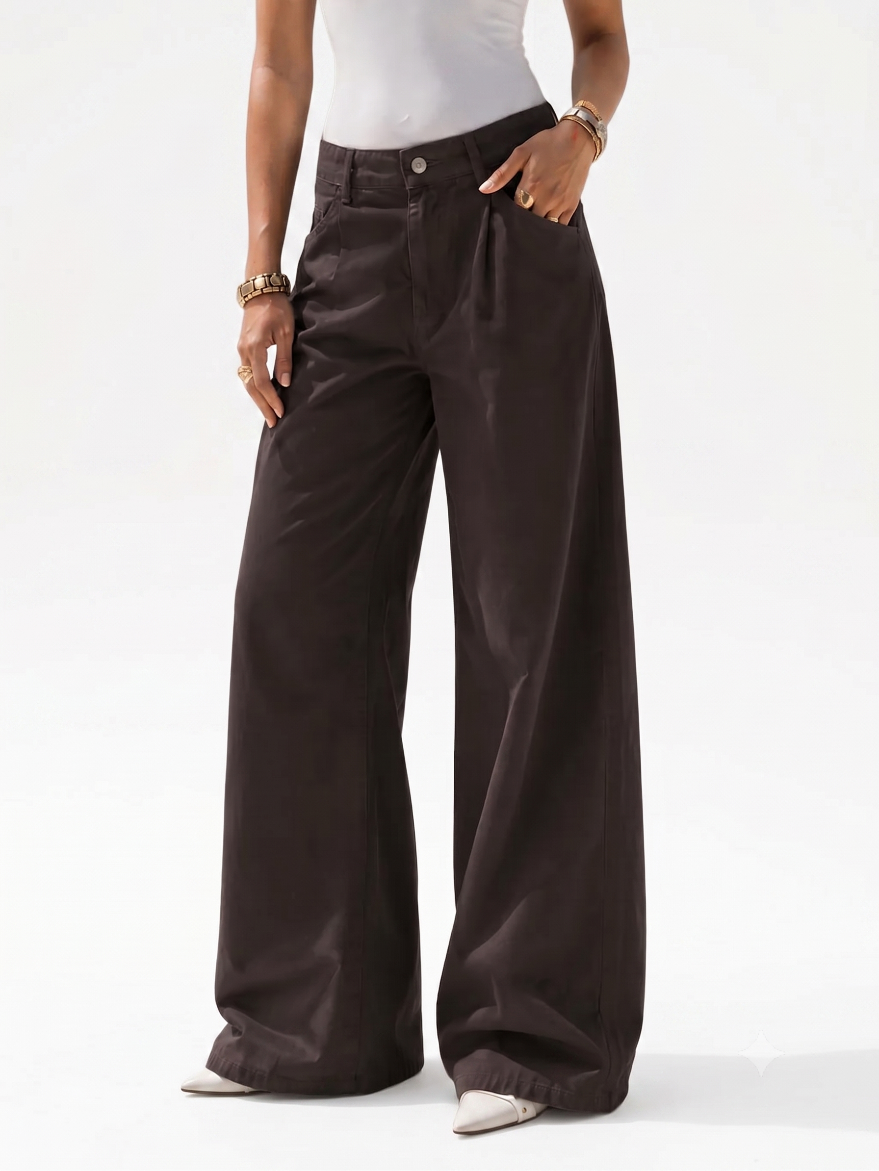 High-Rise Wide-Leg Flare Jeans